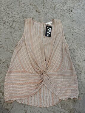 Promesa Peach-Striped Knot Front Camisole